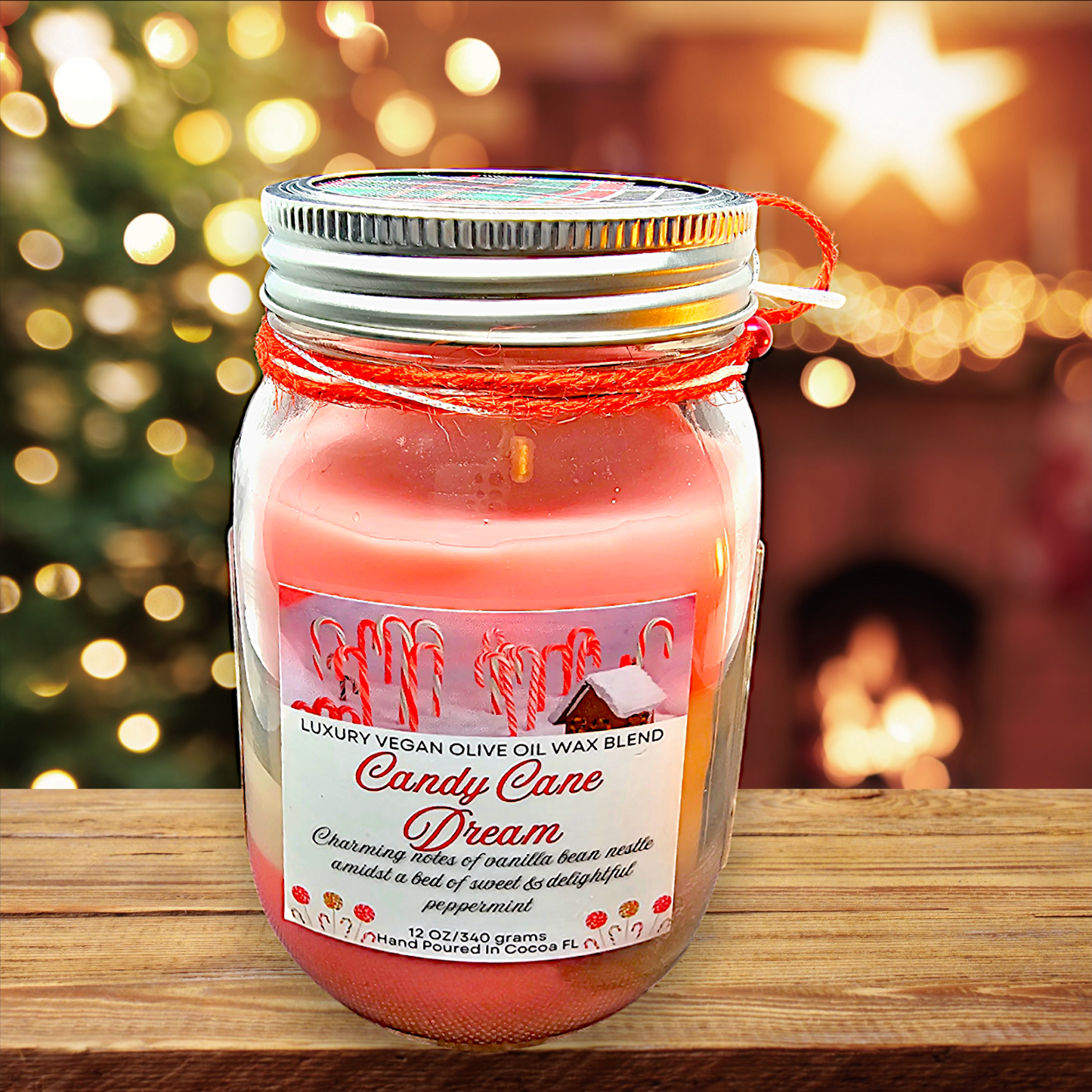 CANDY CANE LUXURY ORGANIC VEGAN CANDLE