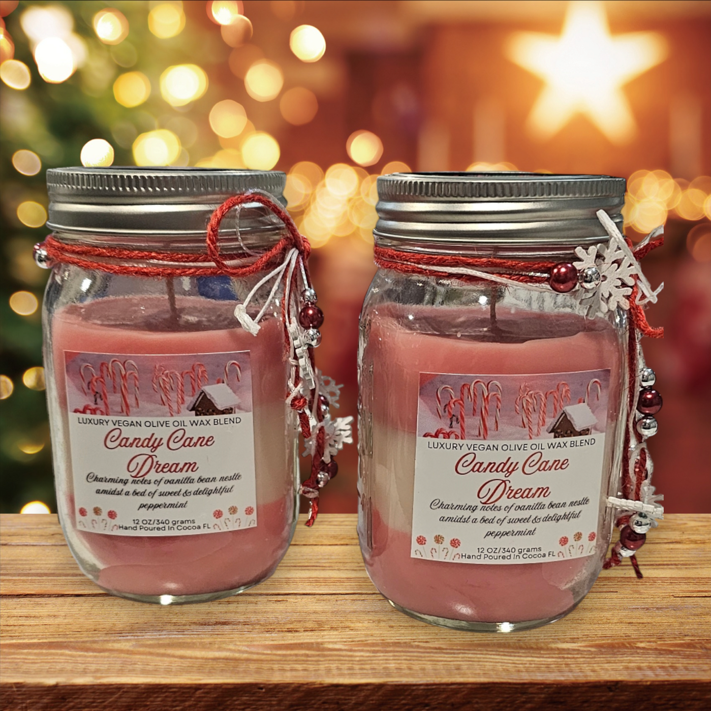 CANDY CANE LUXURY ORGANIC VEGAN CANDLE