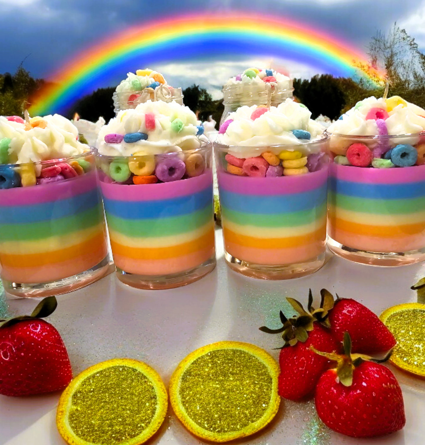 RAINBOW RINGS CANDLE 10 Oz