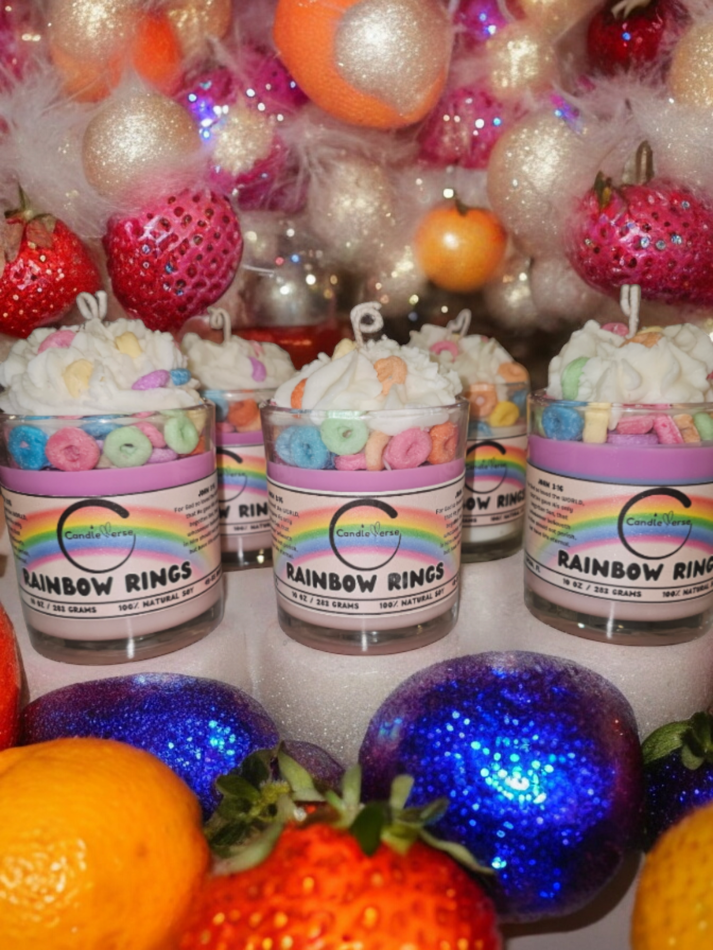 RAINBOW RINGS CANDLE 10 Oz