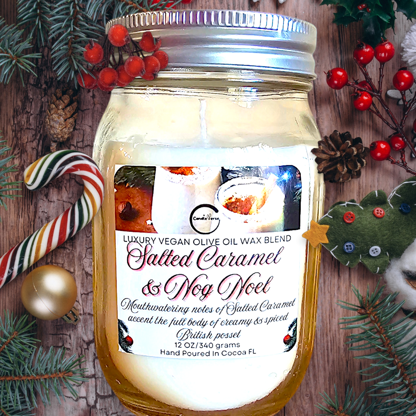 SALTED CARAMEL & NOG NOEL LUXURY ORGANIC VEGAN CANDLE